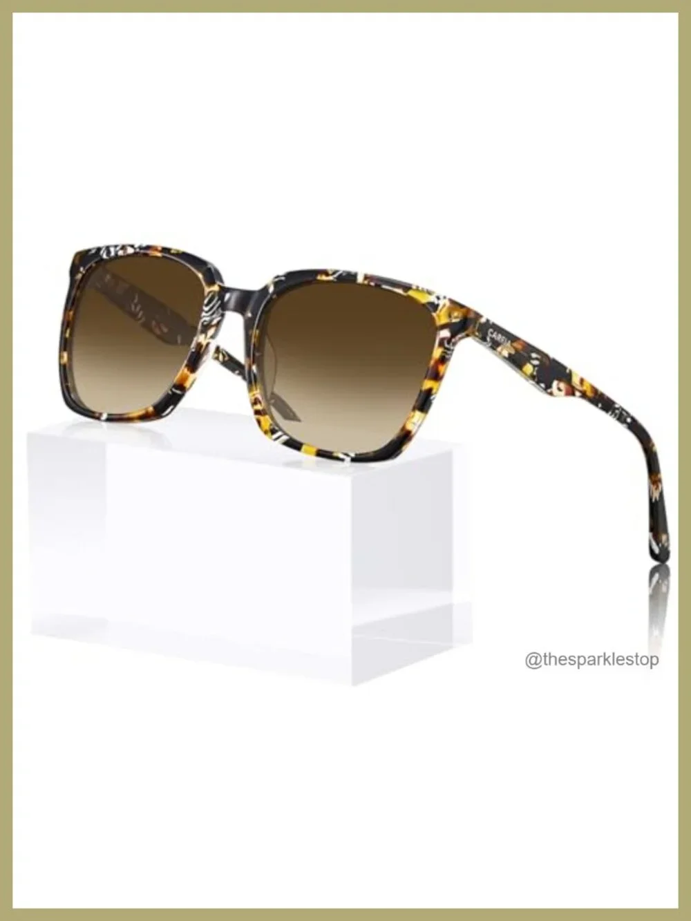 Oversized Square Polarized Sunglasses for Women Retro Acetate